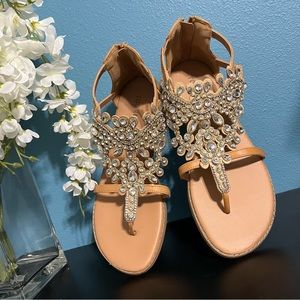 Torrid Bejeweled Gladiator Sandals SZ 10W